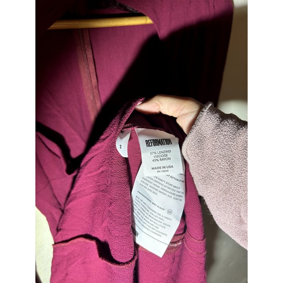 Reformation Magenta Purple Red Cut Out Sweetheart Neckline Mini Dress - Picture 4 of 6